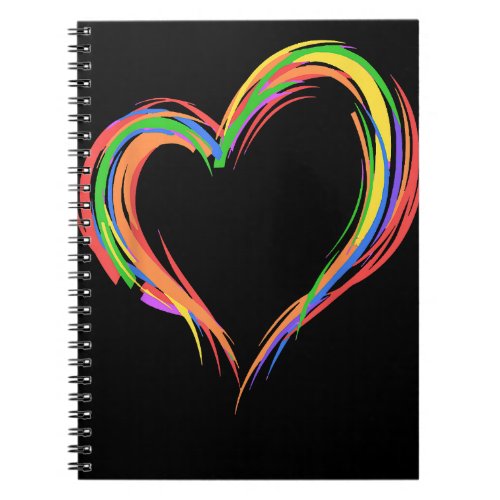 Heart Rainbow Flag LGBT Gay Les Pride Support LGBT Notebook
