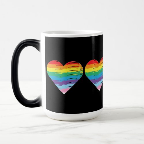 HEART Rainbow LGBTQIA Flag Pride Letter  Magic Mug