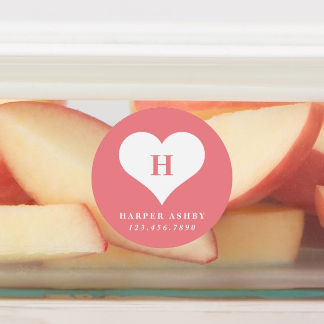 Heart Rainbow Waterproof Name Labels (Affixed)