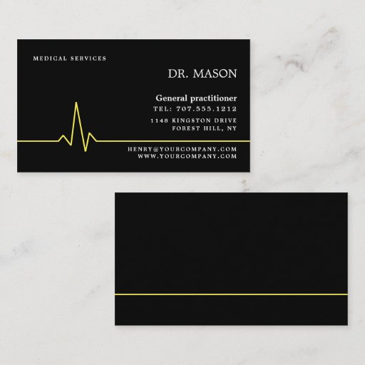 Customizable Heart Rate, General Practitioner, Nurse, Medical Business Card