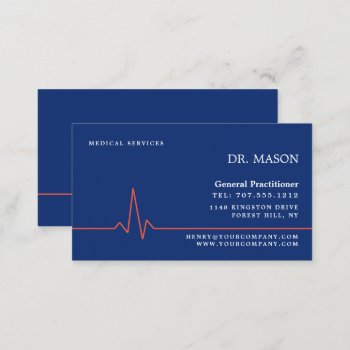 Heart Rate  General Practitioner  Nurse  Medical Business Card by TheBusinessCardStore at Zazzle