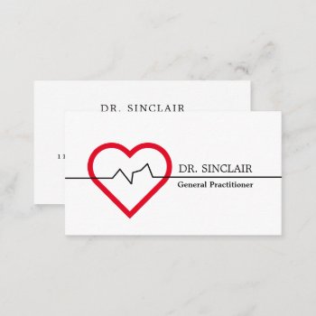 Heart Rate Monitor  General Practitioner  Nurse Business Card by TheBusinessCardStore at Zazzle