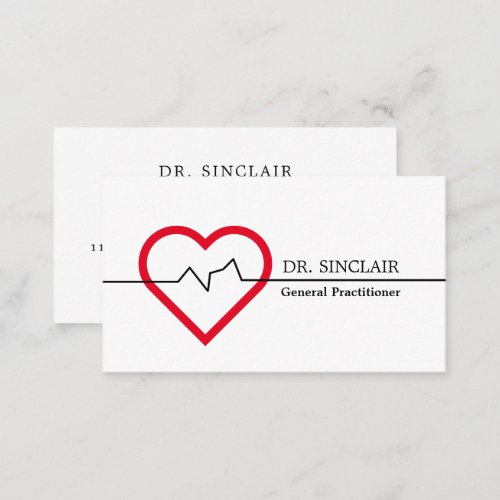 Heart Rate Monitor General Practitioner Nurse Business Card