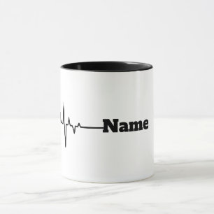 Heart Rate Personalized Name Mug
