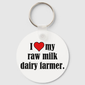 Heart Raw Milk Farmer Keychain