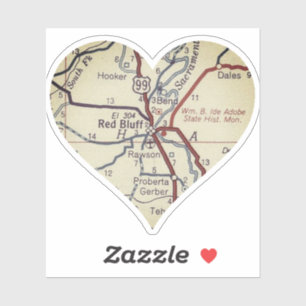 Heart Red Bluff California Sticker