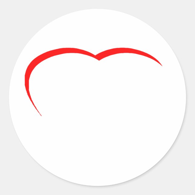 Heart Red Curve The MUSEUM Zazzle Gifts Classic Round Sticker (Front)