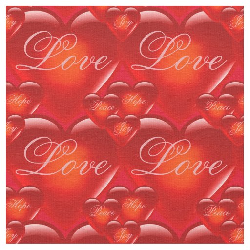 heart/red hearts/Love/Joy/Peace/Hope - red Fabric