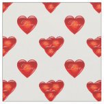 heart/red hearts/Love/Joy/Peace/Hope - white Fabric