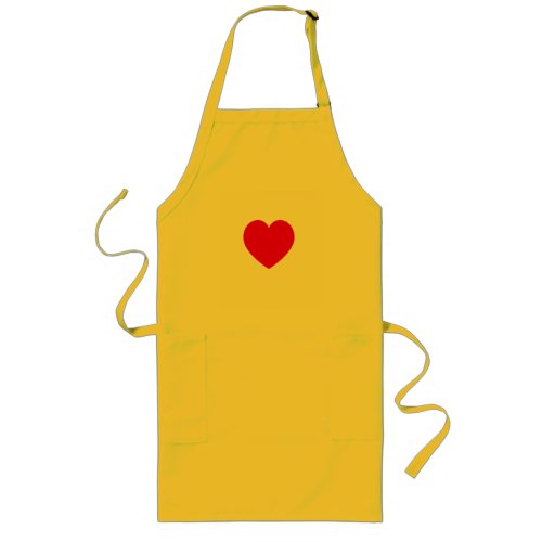 heart red  long apron