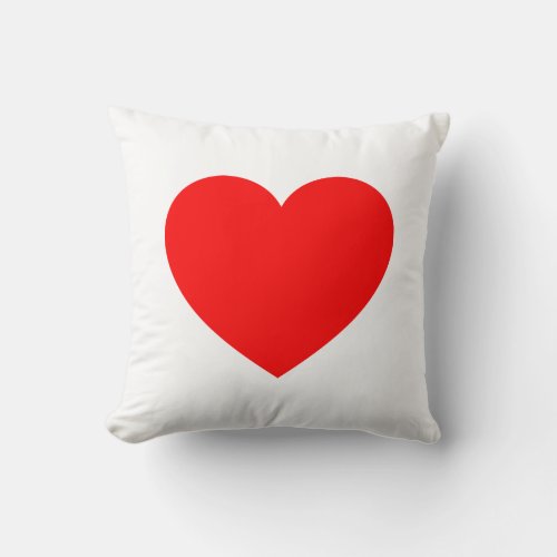 Heart _ Red on White Throw Pillow