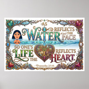 Heart Reflects True Self As Water Reflects Face Poster