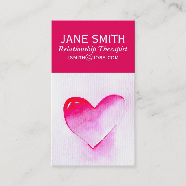 Heart Relationship Therapist business card (Front)