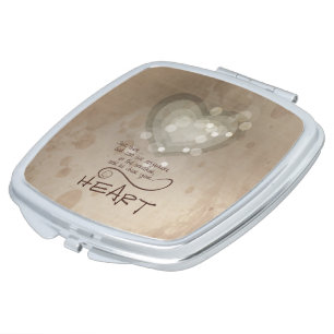 Heart Religious Encouragement, Grunge Compact Mirror