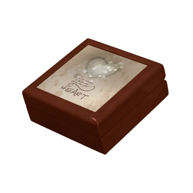 Heart Religious Encouragement, Grunge Gift Box (Side)