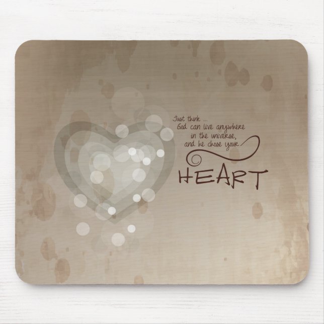 Heart Religious Encouragement, Grunge Mouse Pad (Front)