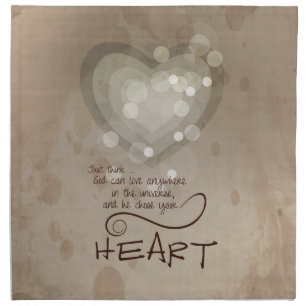 Heart Religious Encouragement, Grunge Napkin