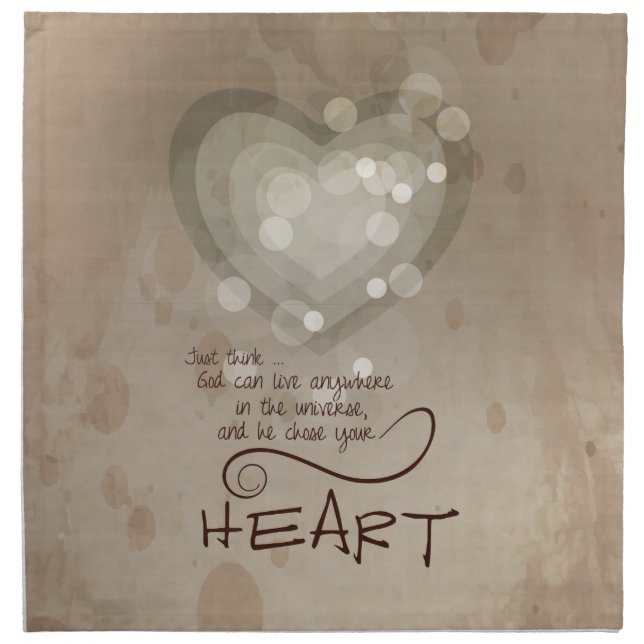 Heart Religious Encouragement, Grunge Napkin (Front)