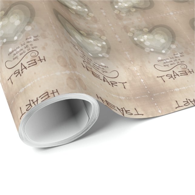 Heart Religious Encouragement, Grunge Wrapping Paper (Roll Corner)