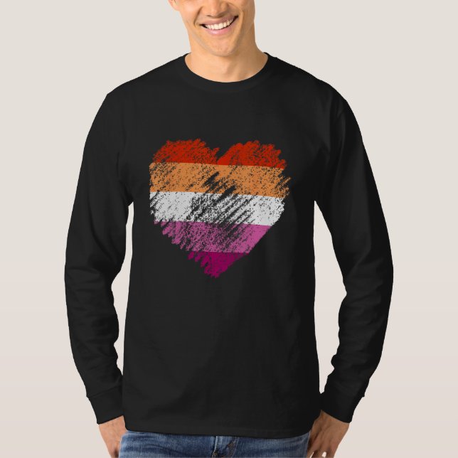 Heart Retro LGBT Pride Month Support LGBTQ Flag Le T-Shirt (Front)