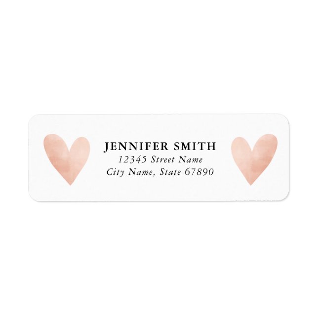 Heart Return Address Labels (Front)