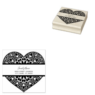 Heart Return Address Rubber Stamp