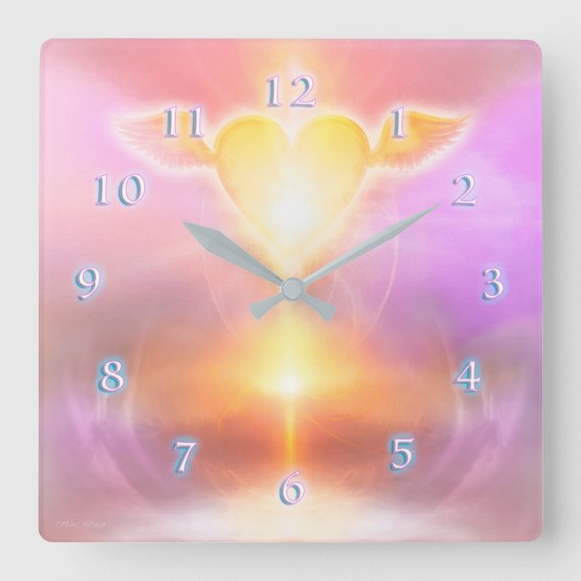 HEART REVOLUTION SQUARE WALL CLOCK (Front)