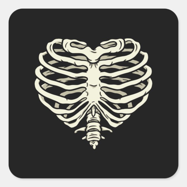 Heart Rib Cage Square Sticker (Front)