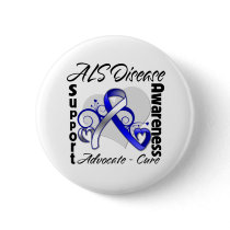 Heart Ribbon - ALS Disease Awareness Button
