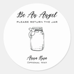 *~* Heart Ribbon AP30 Return jar Canning Mason Classic Round Sticker