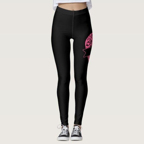 Heart Ribbon Breast Cancer Awareness Leggings