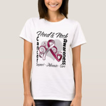 Heart Ribbon - Head and Neck Cancer Awareness T-Shirt