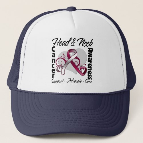 Heart Ribbon _ Head and Neck Cancer Awareness Trucker Hat