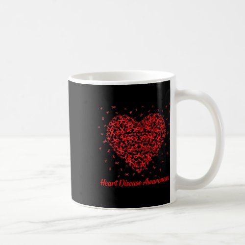 Heart Ribbon Heart Disease Awareness Gifts  Coffee Mug