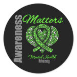 Heart Ribbon Mental Health Awareness Matters Classic Round Sticker