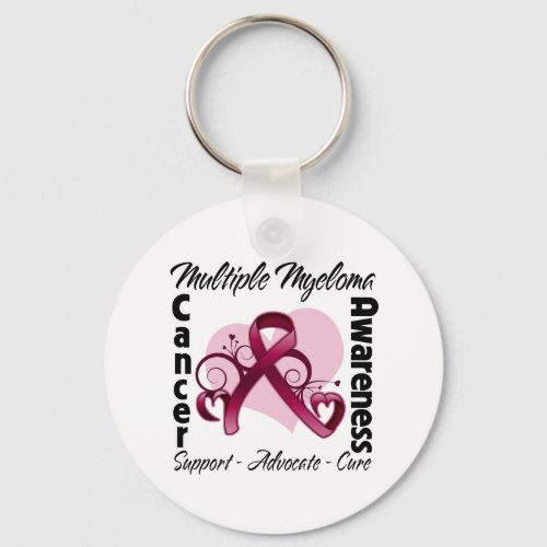 Heart Ribbon _ Multiple Myeloma Awareness Keychain
