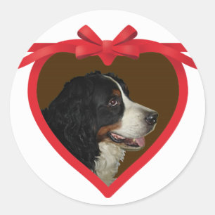 Heart Ribbon Photo Frame Classic Round Sticker