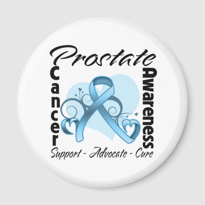 Heart Ribbon   Prostate Cancer Awareness Refrigerator Magnet