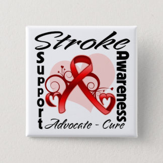 Heart Ribbon - Stroke Awareness Pinback Button