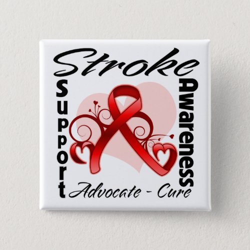 Heart Ribbon _ Stroke Awareness Pinback Button