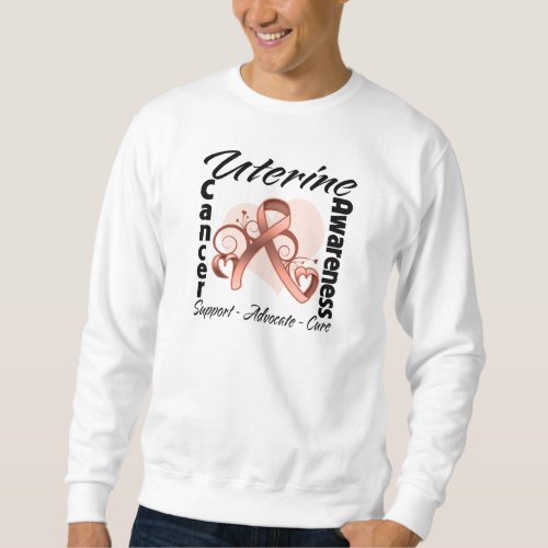 Heart Ribbon _ Uterine Cancer Awareness Sweatshirt