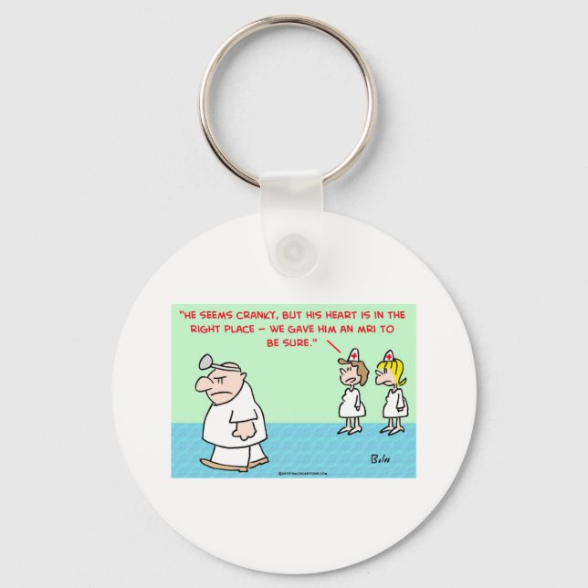 heart right place mri keychain (Front)