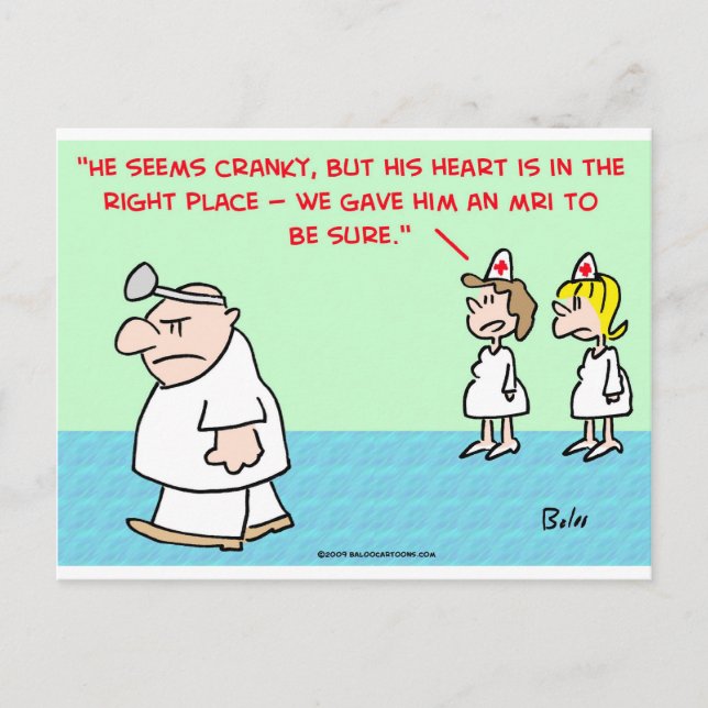 heart right place mri postcard (Front)
