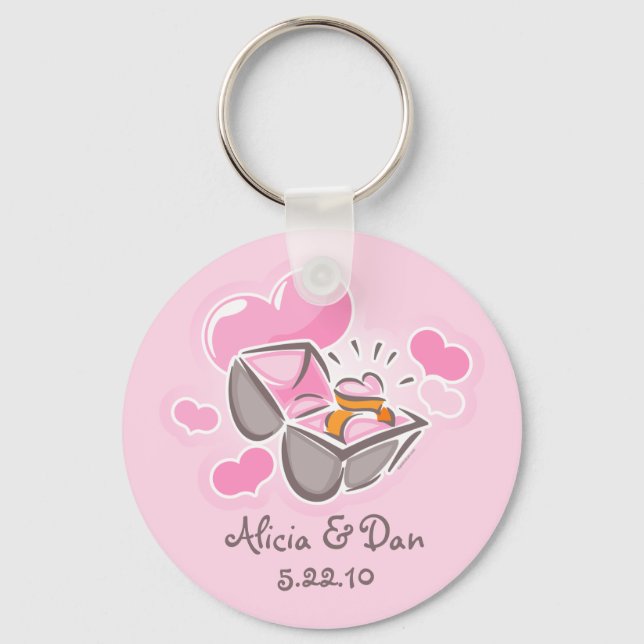 Heart Ring Custom Keepsake Keychain (Front)