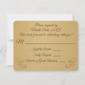 Heart, Rings 50th Wedding Anniversary RSVP Cards (Back)