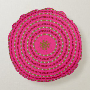 Heart Rings Round Throw Pillow