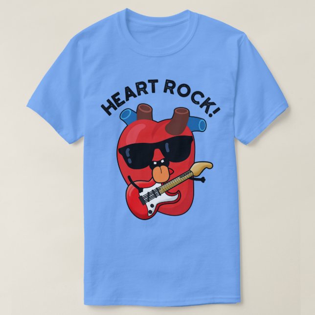 Heart Rock Funny Music Anatomy Pun 1 T-Shirt (Design Front)