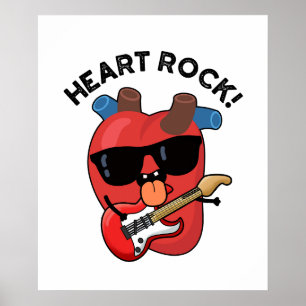 Heart Rock Funny Music Anatomy Pun  Poster