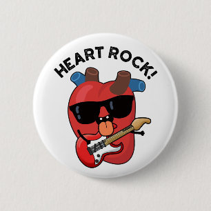 Heart Rock Funny Music Pun Button