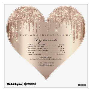 Heart Rose Gold Glitter Prices Name Heart Makeup Wall Decal